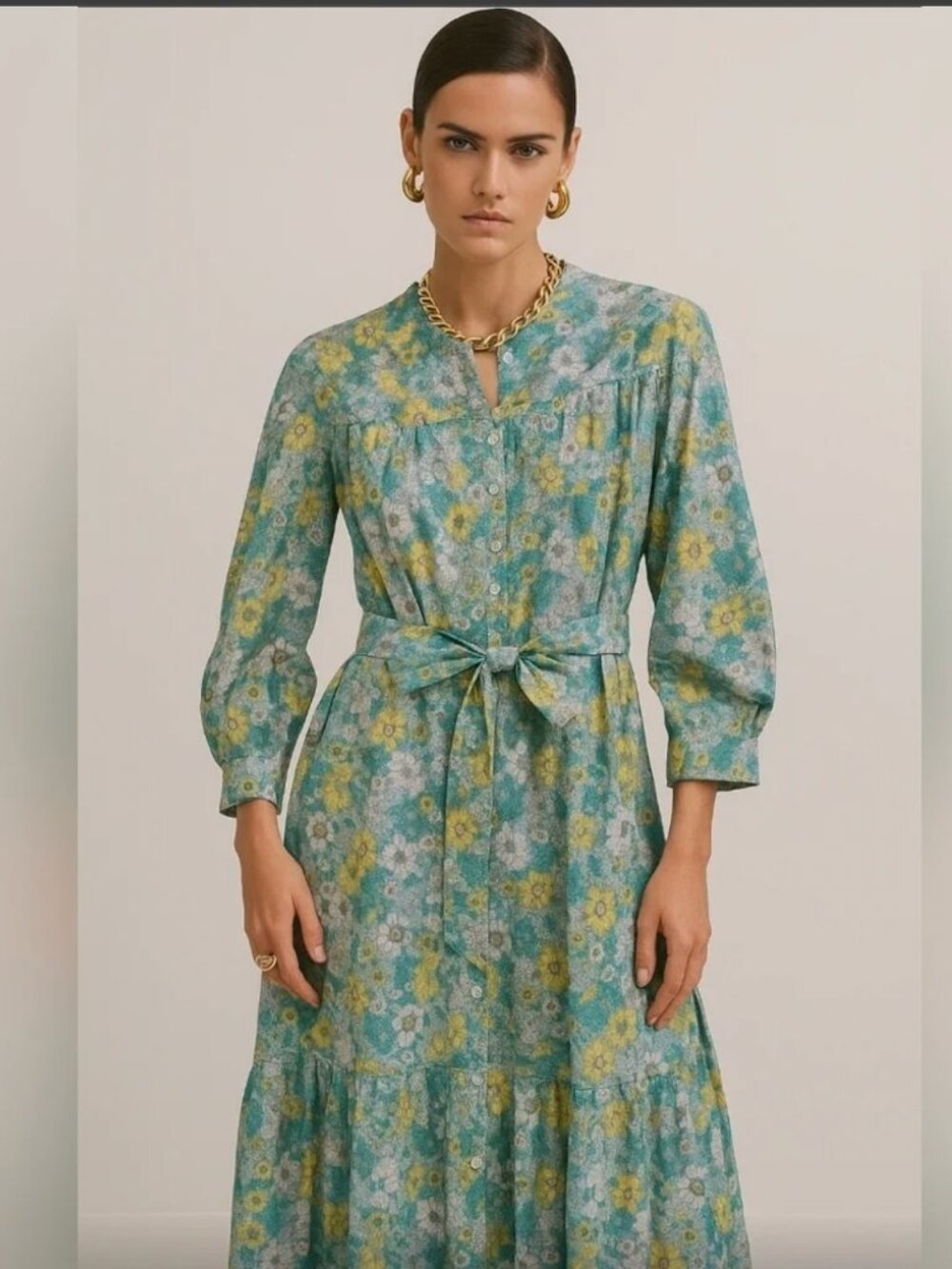 Pink City Prints Georgie Midi Dress 100% Cotton